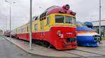 Triebzug Д1 719-3 auf dem Freigelände des Russischen Eisenbahnmuseums in St. Petersburg, 4.11.2017