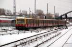 S-Bahn Berlin Eine S-Bahn der BR 485 erreicht am 30.01.10 die Warschauer Stra�e.