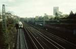 S-Bahn Hamburg S-Bahn zwischen Sternschanze und Dammtor, am 19.10.1980 bei einem 'Westbesuch' aufgenommen, gescanntes Dia, daher Qualit�t nicht optimal