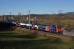 Re 450 027-8 befindet sich am 15.1.12 zwischen Wetzikon und ...