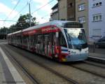 Saarbahn mit Werbung von ...  Manfred Schneider 09.08.2011