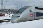 Als Ersatz f�r ICE 9554 fuhr am 1.2.2010 ein TGV ...