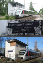 Namenswechsel des Haltepunkts Bochum Nokia in Bochum-Riemke am 13. Dezember ...