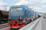 LKAB IORE 134 und 101 beim durchfahren des Bahnhof Gällvare am 26.