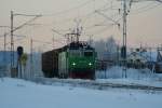 GC Rc4 1255 auf die Fahrt zur Papierfabrik nach Timr am 3.1.2009 in Torpshammar.