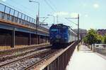 SL X10 3124 am 03.August 2002 auf der Norra järnvägsbron in Stockholm.