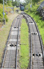 Die Standseilbahn im »Skansen« in Stockholm.