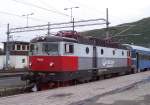 SSRT Rc6 1330 VEOLIA, ex Connex, in neuster Lackierung und Beschriftung am 04.09.2007 in Narvik, nur diese Lok war als VEOLIA-Lok beschriftet.