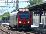 SBB - Dienstfahrzeug MERMEC  XTmass  99 85 91 60 001-5 bei der Durchfahrt im Bahnhof Mnsigen am 10.09.2010