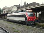 SBB - Zufallsfoto vom Infrastrukturdiagnose Messfahrzeug XTmaas 99 85 91 60 001-5 im Bahnhof Vevey am 17.09.2013