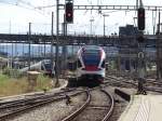 SBB Stadler Flirt RABe 521 005 am 25.07.15 in Basel SBB Bhf