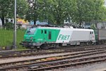 Lokportrait von akiem/SNCF FRET 437036 am 14.05.2015, als sie mit einem Ambrogio-Containerzug aus Richtung Saint-Louis durch Basel SBB gen Rangierbahnhof Muttenz fuhr.