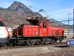 Die Ee 3/3 16381 (Bj. 1944) im Manöver-Einsatz. Bahnhof Brig, 10-02-2008