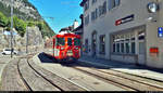 ABt mit Deh 4/4 II 9? steht im Startbahnhof Göschenen (CH) auf Gleis 11.
(Smartphone-Aufnahme)

🧰 Matterhorn-Gotthard-Bahn (MGB)
🚝 R 639 Göschenen (CH)–Andermatt (CH)
🚩 Bahnstrecke Göschenen–Andermatt (Schöllenenbahn | 142)
🕓 5.8.2020 | 12:09 Uhr