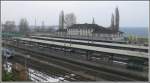 Bahnhof Rorschach und  Schwbisches Meer  im Hintergrund.