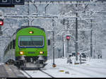 Ein RE Luzern - Bern mit führendem Bt 991 erreicht am 22. November 2013 Wolhusen. Die RegioExpress-Züge auf dieser Strecke werden seit dem Fahrplanwechsel im Dezember 2016 komplett mit Lötschberger-Zügen geführt.