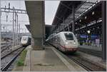 In Basel SBB stehen (zum Fotografieren nicht sehr geschickt) zwei DB ICE 4 Züge. Der ICE4 im Hintergrund ist auf der Fahrt von Interlaken Ost nach Frankfurt, während der ICE 4 rechts im Bild nach Zürich fahren wird.

12. März 2024