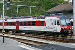 RegionAlps Domino Triebwagen  RA14  RBDe 560 DO RA 94 85 7 560 414-5 CH-RA am 23.7.18 in Brig abgestellt.