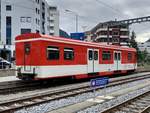 Hinteransicht des BDkt 2232 der MGB der am 29.9.20 im Bahnhof Brig steht.