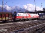 1116 087  alias  EM-Polen an der Spitze des Zuges 45725 von Buchs SG (CH) nach Hall im Tirol (A).