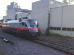 Die 1116 Railjet Testlok Spiryt of Linz steht abgestellt im Depot Buchs/SG