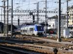 SNCF - Triebzug 82723 bei Rangierfahrt im Bahnhof Genf am 08.03.2015