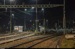 Blick auf Ablaufberg und Richtungsgleisgruppe des Rangierbahnhofs Limmattal. Fotografiert an einer öffentlichen Führung am 2. Dezember 2016.