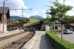 Bahnhöfe in der Schweiz: Bahnhof Zweisimmen am 8. Juli 2015.