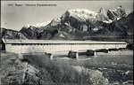 Zeitdokument,Ansichtskarte von der alten hlzernen Eisenbahnbrcke ber den Rhein bei Bad Ragaz um 1909(Sammlung P.Walter)