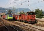 Schweizer Loks im Bahnhof Bellinzona am 19.5.2009.