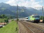 Re 460 079-7  VCS  am 11.6.05 auf dem Kanderviadukt in Frutigen 