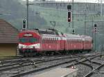 BLS - Nachschuss vom ausfahrendem Regio nach Solothurn im Bahnhof Hasle-Regsau am 10.09.2013