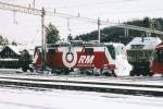 RM: Im Winter 2004 wartete die Re 436 112-7  BERN  in Solothurn HB auf ihren nächsten Einsatz.