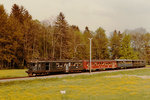 EBT/VHB/SMB: Regionalzug der VHB aus dem Jahre 1980 auf der Fahrt nach Burgdorf zwischen Lützelflüh-Goldbach und Hasle bei Burgdorf.