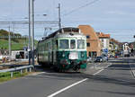 VHE: Huttwiler Dampftage 2017.
Impressionen vom 7. Oktober 2017.
Die Extrafahrten der BLS-Stiftung mit dem BDe 4/4 545  Wellensittich  sowie dem Verein Historische Mittel-Thurgau-Bahn mit dem ABDe 4/4 12 bereicherten das Programm zusätzlich.
Bahnhofseinfahrt Huttwil.
Foto: Walter Ruetsch