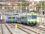 BLS - Abgestellter Pendelzug an der Spitze der Steuerwagen ABt 50 85 80-35 973 im Bahnhofsareal von Bern am 16.04.2018