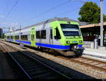 BLS - Tiebzug RABe 252 014 als Regio nach Lyss im Bahnhof von Busswil am 30.06.2018