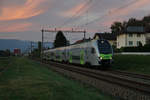 Bern-Lötschberg-Simplon Bahn/BLS
Abendliche Herbststimmung vom 16. Oktober 2018 bei Busswil mit dem RABe 515 022  Mutz.
Foto: Walter Ruetsch