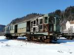 bls - Trauriger Rest vom Triebwagen De 4/5 796 in Col de Roche bei Le Locle am 12.02.2012