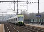 BLS - 4 Triebzüge Lötschberger und an der Spitze der RABe 535 109-3 bei der Einfahrt zum Bahnhof Münsigen am 15.03.2041