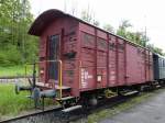 Bahnmuseum Kerzers/Kallnach - Ex BLS Dienstwagen Xs 40 63 95 05 407-4 abgestellt in Kallnach am 01.05.2014