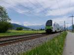 BLS - Triebzug RABe 515 001-6 unterwegs nach Bern bei Uttigen am 14.05.2015