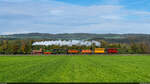 SBB Historic D 1/3  Limmat  / Schwaderloch, 16. Oktober 2022<br>
Fahrten mit der Spanisch-Brötli-Bahn zum Jubiläum 175 Jahre Schweizer Bahnen<br>
Fahrleitung und Hochspannungsleitungen wurden digital entfernt. Ebenfalls wurde die Fahrtrichtung des Zuges gedreht.