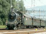 Dampflok A 3/5 Nr.705 mit einem Extrazug am 05.07.08 bei der Einfahrt in Sargans/SG