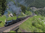 Volldampf auf der Gotthard-Bergstrecke: SBB Historic A 3/5 705 und C 5/6 2978 ziehen am 21.