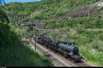 Volldampf auf der Gotthard-Bergstrecke: SBB Historic A 3/5 705 und C 5/6 2978 rollen am 21.