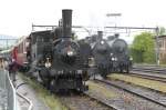 Arbon Classics 2012.Kleine Lokparade,von links gesehen,Eb 2/4 5469  (Esslingen 1891)in ihrer frheren Bezeichnung der Jura-Simplon Bahn J-S Nr.35  dann E3/3  Muni  VDM und C 5/5 2958  Elefant (nicht