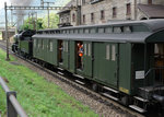 SBB HISTORIC: 
 Schweiz aktuell am Gotthard  - Dampfzug 30052 mit der C 5/6 2978 beim Passieren vom Unterwerk Giornico am 28. Juli 2016. Hinter der Lok eingereiht war der Z4 961, der am Morgen mit der grünen Re 4/4 11161 bis Göschenen überführt wurde.
Foto: Walter Ruetsch 