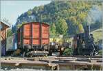 Die E 3/3 8494 wird in Le Pont für ihre Fahrt mit dem Dampfextrazug der CTVJ  Compagnie du Train à Vapeur de la Vallée de Joux  zurecht gemacht. Das Bild entstand im frei zugänglichen Museumsareal der CTVJ  Compagnie du Train à Vapeur de la Vallée de Joux  in Le Pont. 

4. Oktober 2009