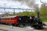 Dampflok Eb 2/4 „JS 35“. Die Dampflok gehrt der SBB Historic, hat Jahrgang 1891 und ist als Dauerleihgabe bei der OeBB.
Fredy 01.05.2012 Blach